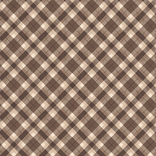 Poly Cotton Bedsheet Set-Mocha Argyle