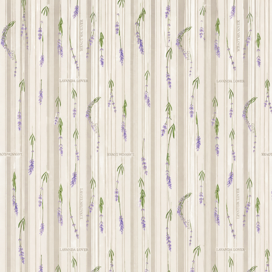 100% Cotton Grey Lavender Stripe – Floral Bedsheet Set