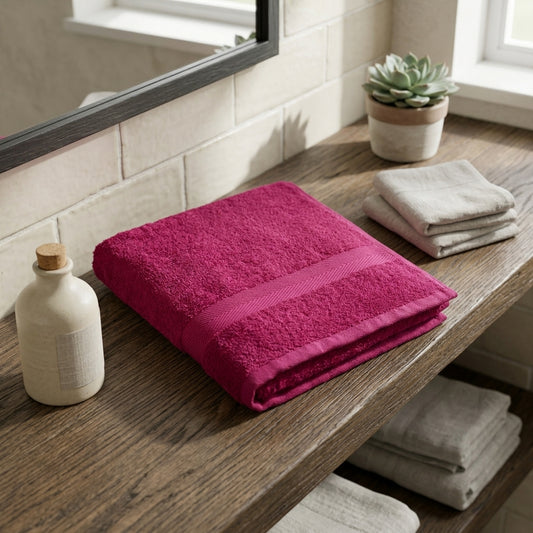 Premium Cotton Towel Electric Pink 500 GSM Soft Cotton Bath Towel Pakistan