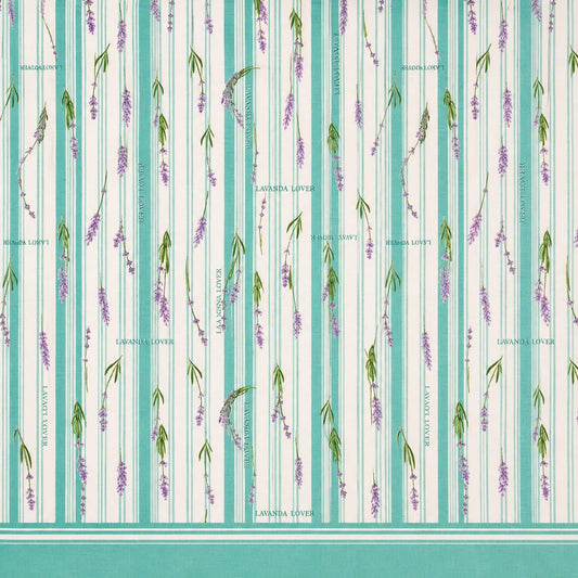 100% Cotton Blue Lavender Stripe – Floral Bedsheet Set