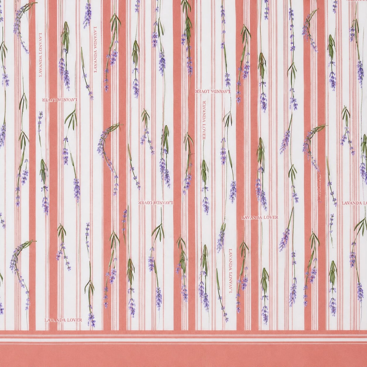 100% Cotton Salmon Lavender Stripe – Floral Bedsheet Set