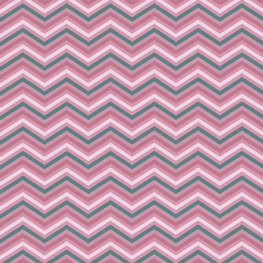 Poly Cotton Bedsheet Set- Blush Aqua Chevron