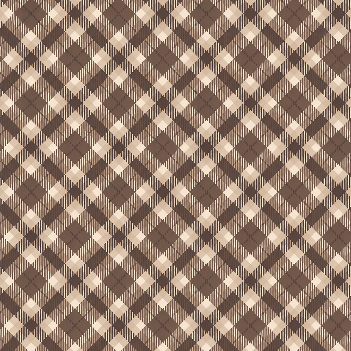 Poly Cotton Bedsheet Set-Mocha Argyle