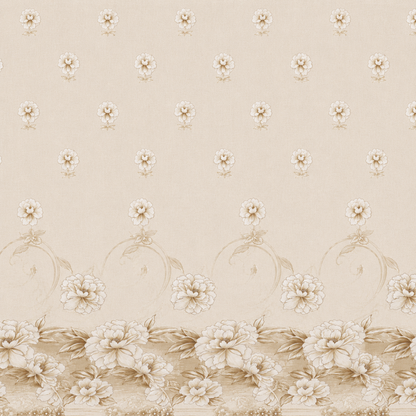 100% Cotton Brown Blossom Garden – Floral Bedsheet Set