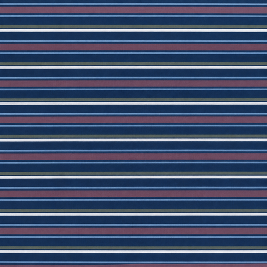 Poly Cotton Bedsheet Set- Navy Coastal Stripe
