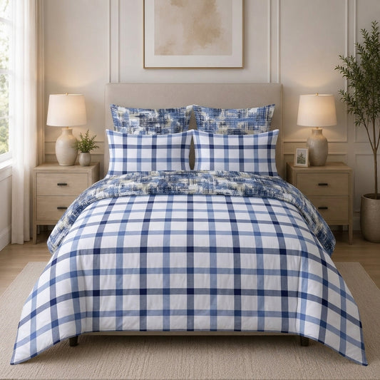 6-Piece Reversible Poly Cotton Comforter Set