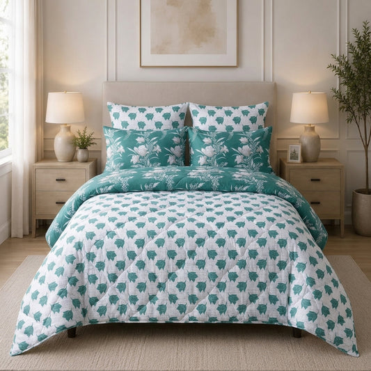 6-Piece Reversible Poly Cotton Comforter Set