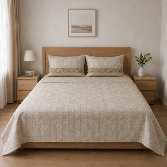 100% Cotton Ivory Persian Lattice – Bedsheet Set