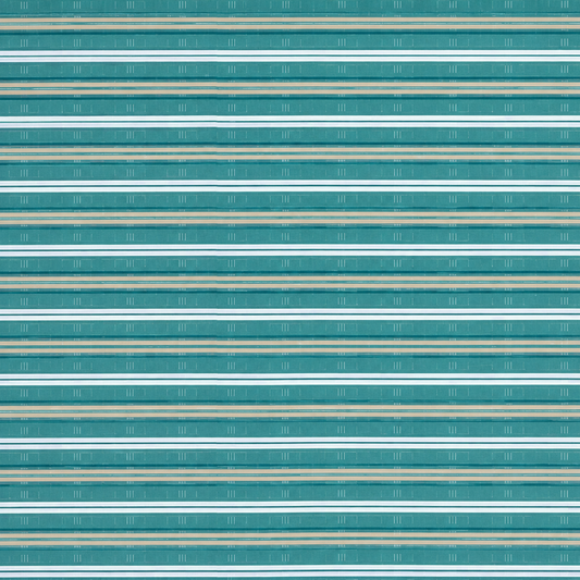 Poly Cotton Bedsheet Set-Aqua Breeze Stripe
