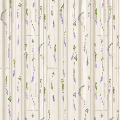 100% Cotton Grey Lavender Stripe – Floral Bedsheet Set