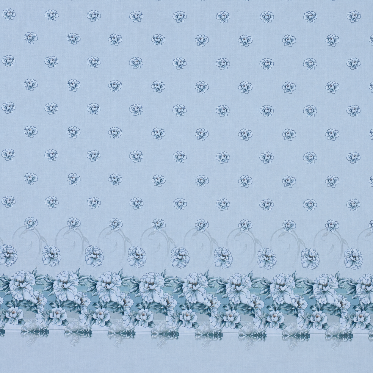 100% Cotton Blue Blossom Garden – Floral Bedsheet Set