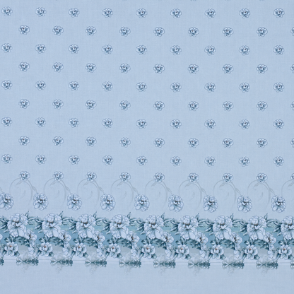 100% Cotton Blue Blossom Garden – Floral Bedsheet Set