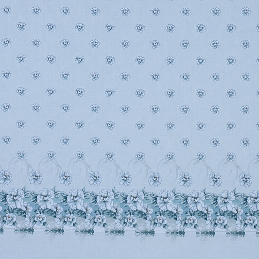 100% Cotton Blue Blossom Garden – Floral Bedsheet Set