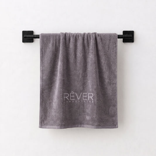 Premium Cotton Bath Sheet Charcoal Gray Embroided-500 GSM