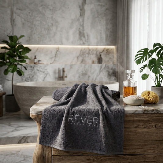 Premium Cotton Bath Sheet Charcoal Gray Embroidered 500 GSM Soft Absorbent Cotton Bath Sheet Pakistan