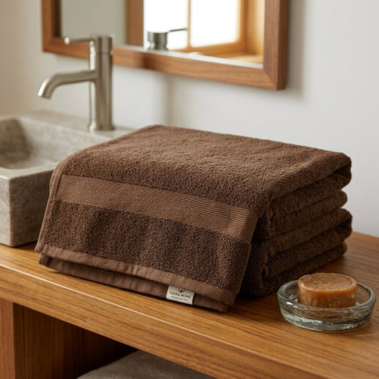 Premium Cotton Towel Chocolate Brown 500 GSM Soft Cotton Bath Towel Pakistan