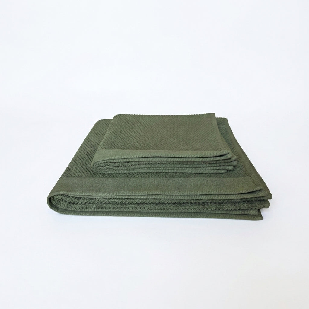 Premium Cotton Towel Hunter Green Popcorn Weave-525GSM