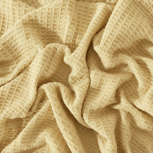 Thermal Blanket Waffle Knit in Buttercup Yellow made from soft 325 GSM fabric with a breathable textured waffle knit design
