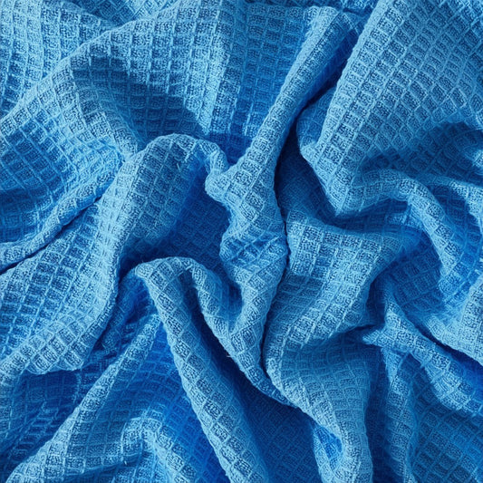Thermal Blanket Waffle Knit Sonic Blue 325 GSM soft blanket for all seasons