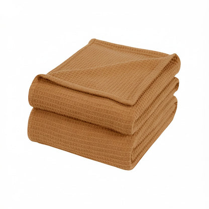 Thermal Blanket Waffle Knit-Caramel Brown