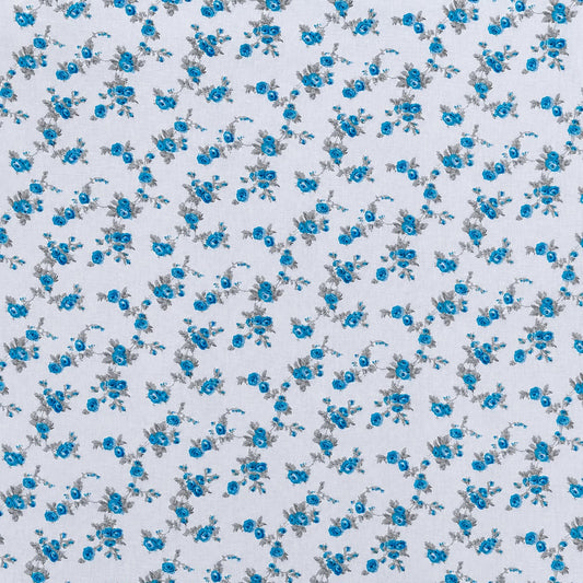 100% Cotton Blue Vintage Bloom– Floral Bedsheet Set