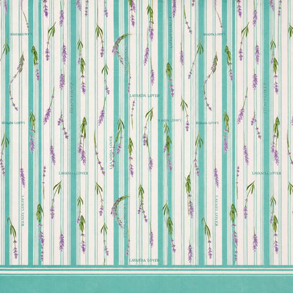 100% Cotton Blue Lavender Stripe – Floral Bedsheet Set
