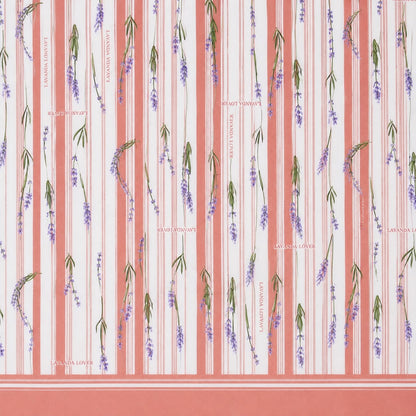 100% Cotton Salmon Lavender Stripe – Floral Bedsheet Set