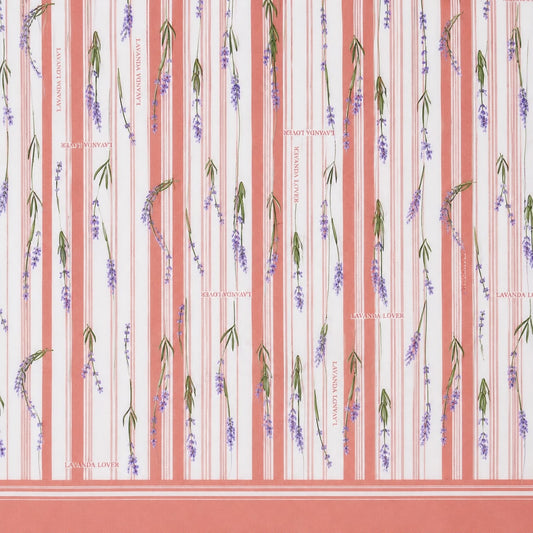 100% Cotton Salmon Lavender Stripe – Floral Bedsheet Set