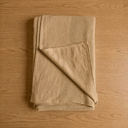 Thermal Blanket Waffle Knit-Caramel Brown