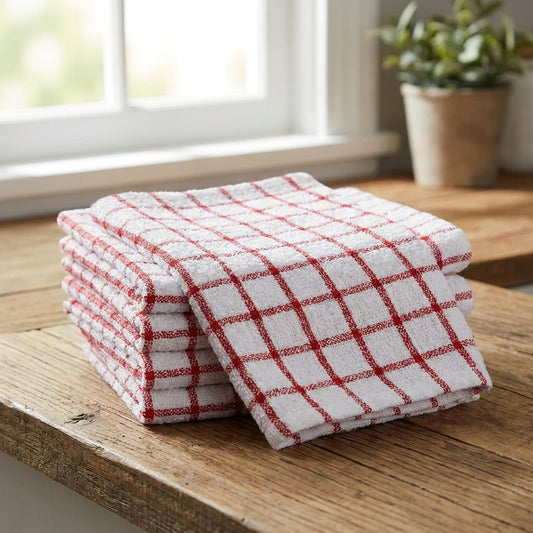 Premium Red Kitchen Towels – Pack of 4