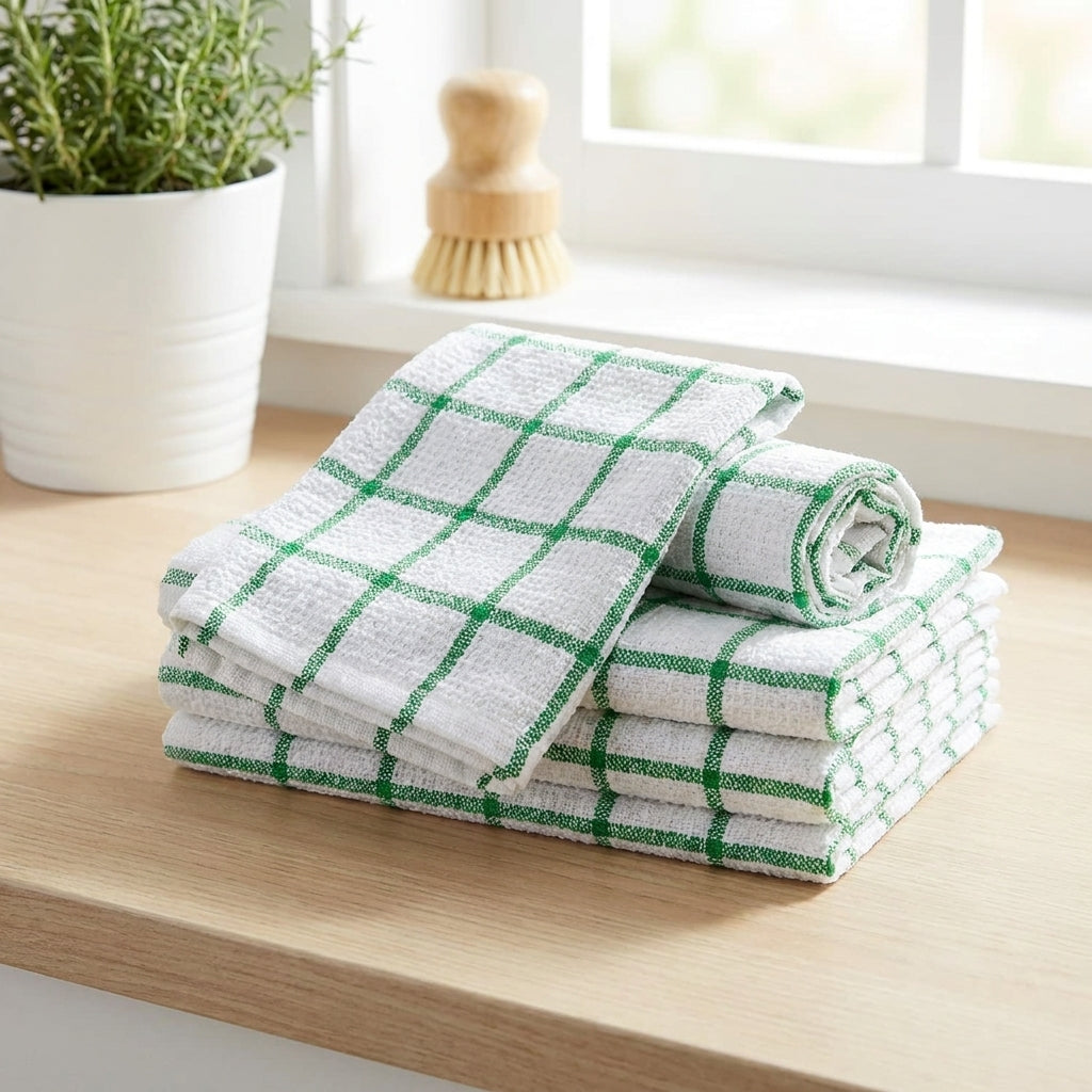 Premium Green Kitchen Towels – Pack of 4