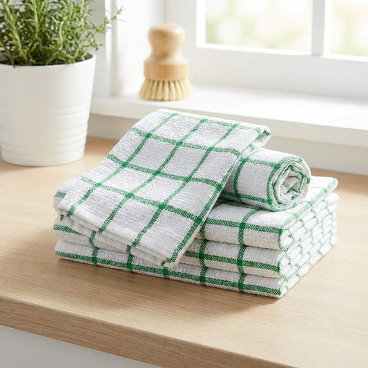 Premium Green Kitchen Towels – Pack of 4