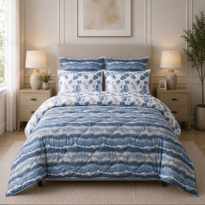 6-Piece Reversible Poly Cotton Comforter Set
