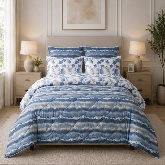 6-Piece Reversible Poly Cotton Comforter Set